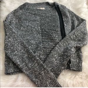 NWOT Hollister M knit Zipper zip up jacket sweater poncho gray grey jacket knits